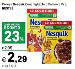 Iper La Grande Cereali Nesquik Conchigliette o Palline NESTLÉ offerta