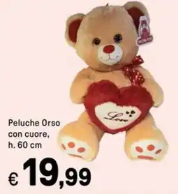 Iper La Grande Peluche Orso con cuore, h. 60 cm offerta