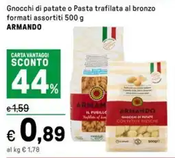 Iper La Grande Gnocchi di patate o Pasta trafilata al bronzo ARMANDO offerta
