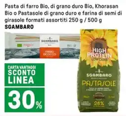 Iper La Grande Pasta di farro Bio, di grano duro Bio, Khorasan Bio o Pastasole di grano duro e farina di semi di girasole SGAMBARO offerta