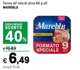 Iper La Grande Tonno all' olio di oliva MAREBLU offerta