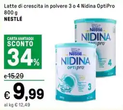 Iper La Grande Latte di crescita in polvere 3 o 4 Nidina OptiPro NESTLÉ offerta