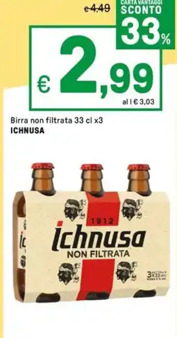 Iper La Grande Birra non filtrata ICHNUSA offerta