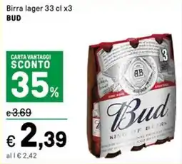 Iper La Grande Birra Birra lager BUD BUD offerta