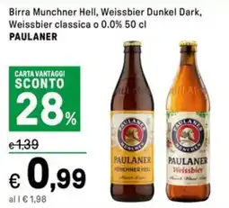 Iper La Grande Birra Munchner Hell, Weissbier Dunkel Dark, Weissbier classica o 0.0% PAULANER offerta