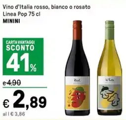 Iper La Grande Vino d'Italia rosso, bianco o rosato Linea Pop MININI offerta