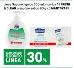 Iper La Grande Linea Sapone liquido , ricarica FRESH & CLEAN o sapone solidomantovani MANTOVANI offerta