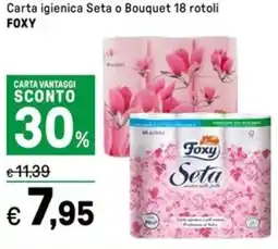 Iper La Grande Carta igienica Seta o Bouquet 18 rotoli FOXY offerta