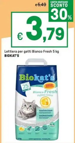 Iper La Grande Lettiera per gatti Bianco Fresh BIOKAT'S offerta