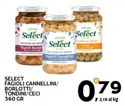 Extra Supermercati Select fagioli cannellini/ borlotti/ tondini/ceci offerta