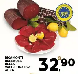 Extra Supermercati Rigamonti bresaola della valtellina igp offerta