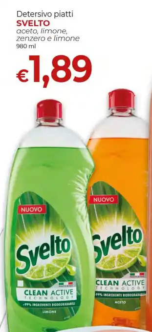 Detersivo piatti SVELTO aceto, limone, zenzero e limone