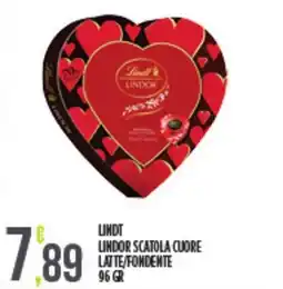 Euroesse Lindt lindor scatola cuore latte/fondente offerta