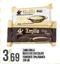 Euroesse Zaini emilia blocco di cioccolato fondente 70%/ bianco offerta