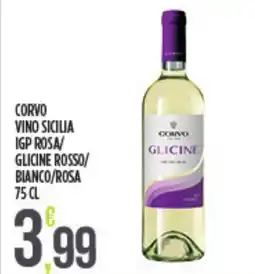 Euroesse Corvo vino sicilia igp rosa/ glicine rosso/ bianco/rosa offerta