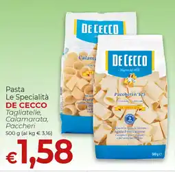 Supermercati Nonna Isa Pasta Le Specialità DE CECCO Tagliatelle, Calamarata, Paccheri offerta
