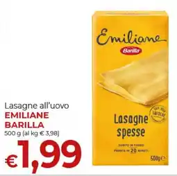Supermercati Nonna Isa Lasagne all'uovo EMILIANE BARILLA offerta