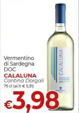 Supermercati Nonna Isa Vermentino di Sardegna DOC Cantina Dorgali offerta