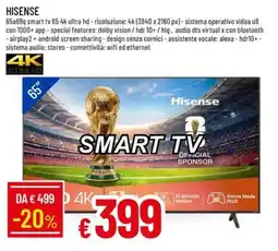 Galassia HISENSE 65a69q smart tv 65 4k ultra hd offerta