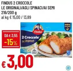 Galassia Findus 2 croccole le originali/agli spinaci/ai semi offerta