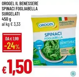 Galassia Orogel il benessere spinaci fogliabella surgelati offerta