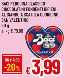 Galassia Baci perugina classico cioccolatini fondenti ripieni al gianduia scatola cuoricino san valentino offerta