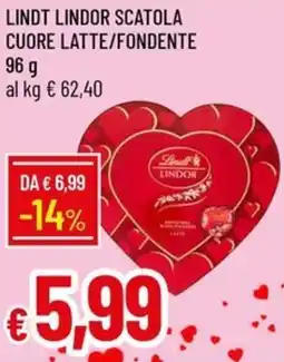 Galassia Lindt lindor scatola cuore latte/fondente offerta