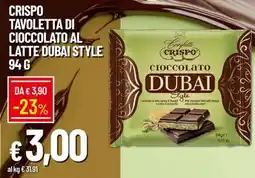Galassia Crispo tavoletta di cioccolato al latte dubai style offerta