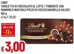 Galassia Lindt tavoletta di cioccolato al latte / fondente con mandorle/nocciole/pezzi di cocco/caramello salato offerta