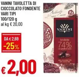 Galassia Vanini tavoletta di cioccolato fondente offerta
