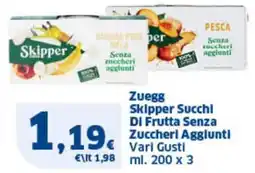 Sigma Zuegg Skipper Succhi DI Frutta Senza Zuccheri Aggiunti offerta