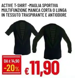 Galassia Active t-shirt-maglia sportiva multifunzione manica corta o lunga in tessuto traspirante e antiodore offerta