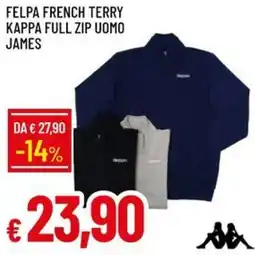 Galassia Felpa french terry kappa full zip uomo james offerta