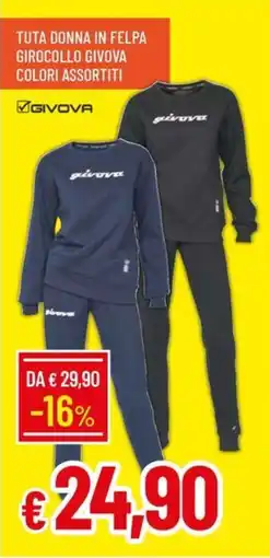 Galassia Tuta donna in felpa girocollo GIVOVA offerta