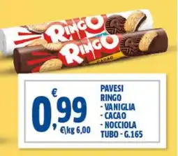 Sigma Pavesi ringo -vaniglia -cacao - nocciola tubo offerta