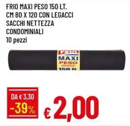 Galassia Frio maxi peso 150 lt. cm 80 x 120 con legacci sacchi nettezza condominiali offerta