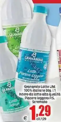 Elite Granarolo Latte Uht 100% italiano btg.11 Intero da latte alta qualità Piacere leggero P.S. Scremato offerta