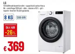 Galassia LG f2r3s08nswb lavatrice slim offerta