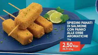 Sapore di Mare Spiedini panati di salmone con panko alle erbe aromatiche offerta