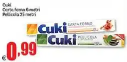Elite Cuki Carta forno 6 metri Pellicola 25 metri offerta