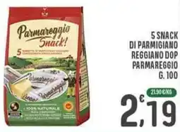 La Mimosa Supermercati 5 snack di parmigiano reggiano dop parmareggio Granterre offerta