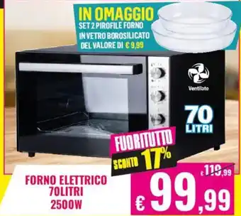 Forno elettrico 70litri 2500 w