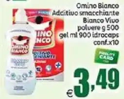 Elite Omino Bianco Additivo smacchiante Bianco Vivo polvere gel idrocaps conf.x10 offerta
