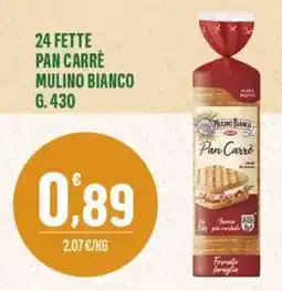 La Mimosa Supermercati 24 fette pan carre MULINO BIANCO offerta