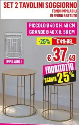 Satur Set 2 tavolini soggiorno offerta