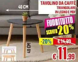 Satur Tavolino da caffè triangolare in legno e MDF offerta