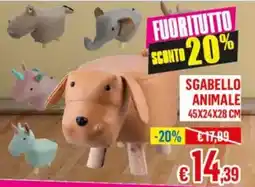 Satur Sgabello animale 45x24x28 cm offerta