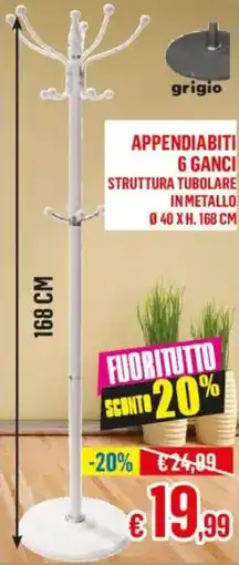 Satur Appendiabiti 6 ganci struttura tubolare in metallo offerta
