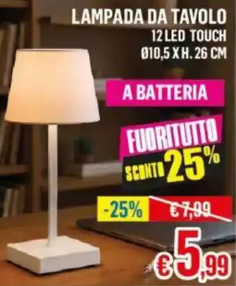 Lampada da tavolo 12 LED touch 010,5 x h.26 cm