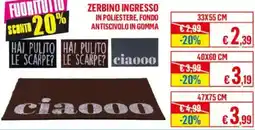 Satur Zerbino ingresso in poliestere, fondo antiscivolo in gomma offerta